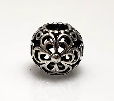 $24.95 • Buy Pandora Sterling Silver Openwork Flower  Bead Charm 790965