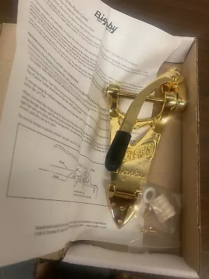 006-0136-100 Gretsch Guitar Tailpiece Bigsby B3G Gold With Handle 0060136100 • $175