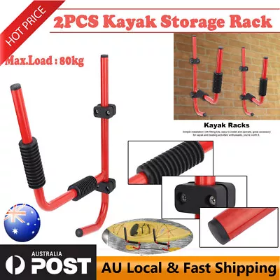 Kayak Rack Storage Wall Mount Hanger Canoe Paddle Kayak Hanging Hook • $34.99