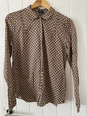Marc O' Polo' Fine Organic Cotton Shirt Geometric Pattern 10 VGC • £6