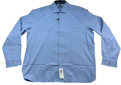 Van Heusen Dress Shirt Mens Size XL Slim Fit Blue Stretch 17-17.5  34-35 New • $23.56