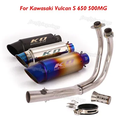 Complete System For Kawasaki Vulcan S 650 500MG Exhaust Front Link Pipe Mufflers • $369.50