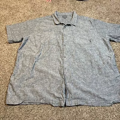 Mens Eddie Bauer Heathered Gray Button Up Short Sleeve Shirt Size 3XLT • $9.99