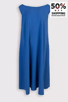 RRP€340 MARINA RINALDI Dress Plus Size 29 XL US20 Blue Made In Italy • £59.99