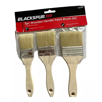 3pcs Paint Brush Set Decorating Brushes Wall Fence Natural Bristle Wood Stain • £2.20