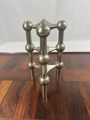 3  Vintage Fritz Nagel  Modular Candle Holders Chrome Tripod Stacking Germany  • $99.95