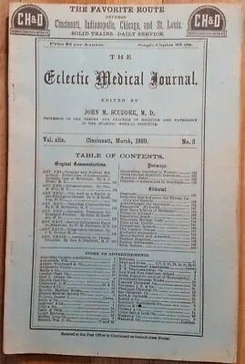 March 1889 The Eclectic Medical Journal Quack Medicine Advertising John Scudder • $35