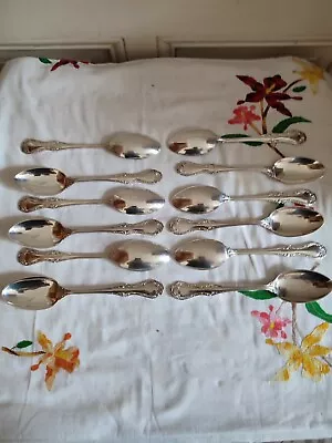 MAPPIN & WEBB Twelve Spoons IN Soup Silver Plated Pattern Swirls Vegetable • $190.74