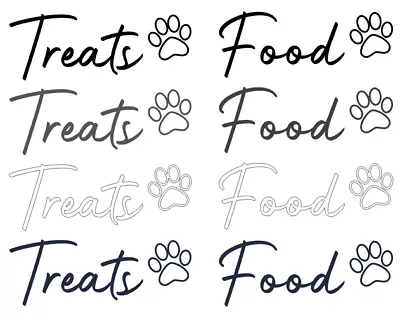 £1.57 • Buy Pet Treats, Pet Food, Paw, Dog, Cat, Pet Storage, Vinyl, Decal, Label Sticker