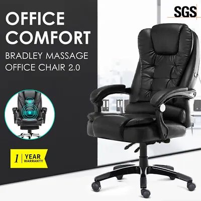 $132.80 • Buy Executive Massage Office Chair Premium PU Leather Recliner Computer Gaming Seat