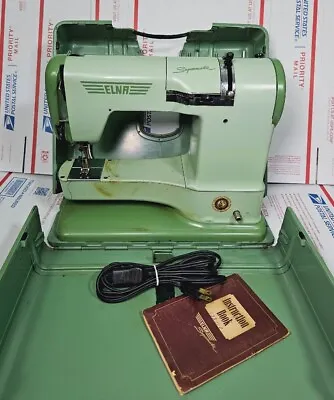 Vintage Elna Supermatic Sewing Machine With Carrying Case 722010 Switzerland  • $192