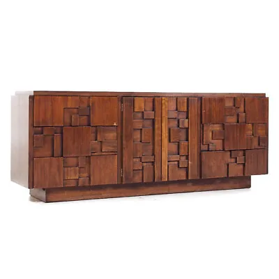 Lane Staccato Brutalist Mid Century Walnut Lowboy Dresser • $3947