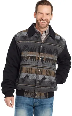 $129.99 • Buy Circle S & Cripple Creek Navajo Men's Blanket Lined Wool Jacket CR40249-50