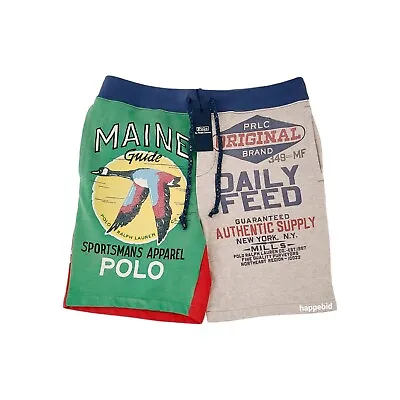 BRAND NEW Polo Ralph Lauren Country Patchwork Maine Guide Shorts Men L Fast Ship • $79.99