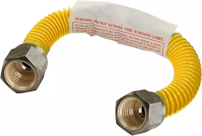 Flextron FTGC-YC38-12 10  Flexible Epoxy Coated Gas Line Connector With 1/2  Out • $13.36
