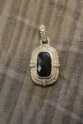 Judith Ripka Sterling Silver Onyx And Diamonique Enhancer • $80