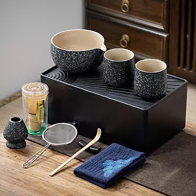 Matcha Kit + 2 Cups With Storage Box 12 Pcs Travel Matcha Tea Set Ceramic Matc • $70.49