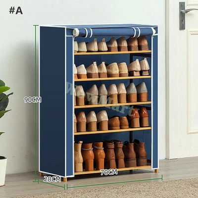 $58.95 • Buy Bamboo 6-Tier Shoe Rack Cover Cabinet Bathroom Book Storage Shelf Organizer 70cm