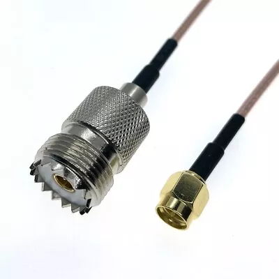 UHF Jack Female SO239 To SMA Male Plug RF Connector Adapter Coax Cable RG316 Lot • $3.39