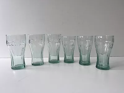 McDonald’s Green Coca Cola Glasses 3 X Large 3 X Small Coke Bar Drinking  • £25
