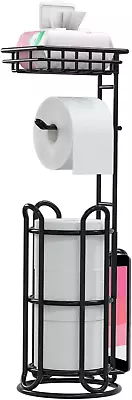 [Upgrade] Toilet Paper Holder Stand With Shelf Tissue Holders For Bathroom Free • $39.42