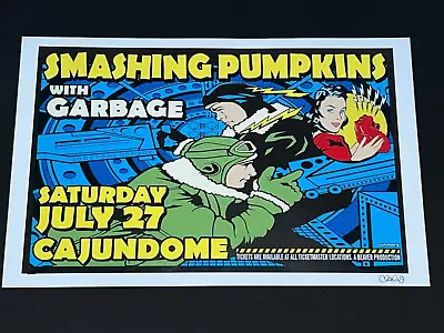 Smashing Pumpkins Garbage July 1996 Lafayette Louisiana Vintage Concert Poster • $80