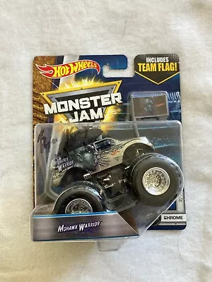 Hot Wheels Monster Jam Chrome Mohawk Warrior With Team Flag- Signed & Sealed • $19.99