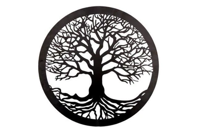 £16.45 • Buy Black Tree Of Life Metal Round Wall Art Garden Sculpture Plaque Home Decor 40cm