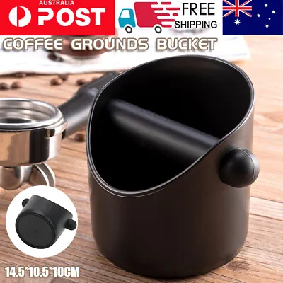 $12.69 • Buy Coffee Waste Container Grinds Knock Box Tamper Tube Bin Black Bucket AU Stock