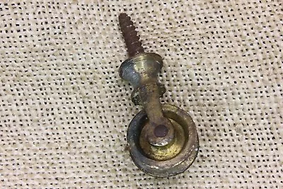 Old Screw Pulley Solid Cast Brass Vintage 3/4  Wheel 3/16” Rope Size Worn • $20.41