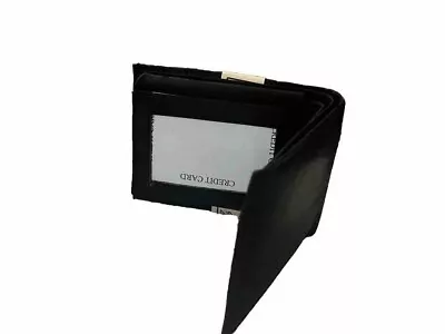 New Mens Bifold Genuine Leather Wallet Multi Credit Card ID License Slim Black • $5.99