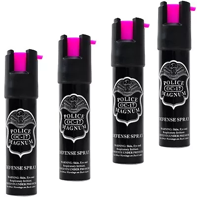 4 PACK Police Magnum Pepper Spray 3/4oz HP Safety Lock Defense Security • $15.99