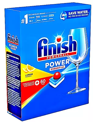 Finish Power Essential Dishwashing Tablets Lemon Sparkle 60 Tablets • $30.26