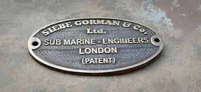 £33.10 • Buy Vintage Solid Batch Brass Siebe Gorman Diving Divers Helmet Name Plate, Bedge