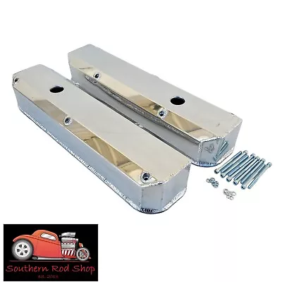 Fits Small Block Mopar Fabricated Polished Aluminum Valve Covers Dodge 318 360 • $109.95