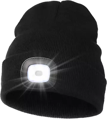 Unisex LED Beanie With Light USB Rechargeable Hands Free LED Headlamp Hat  • $36.01