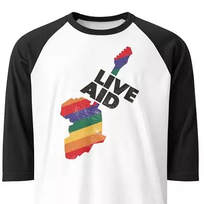 Live Aid Concert Unisex 3/4 Sleeve Raglan Baseball Tee - Bygone Retro T-shirts • $36