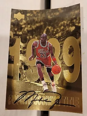 Michael Jordan 1998 Upper Deck Gatorade  Jumbo Card Gold Facsimile Auto #5 Of 12 • $14