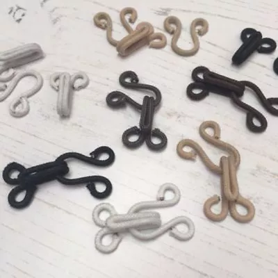 £3.46 • Buy Black White Cotton Covered Fur Hooks And Eyes Fasteners In 3 To 9 Sets
