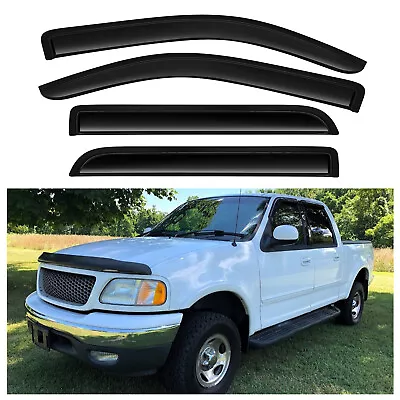 4pcs For 09-14 Ford F150 Crew Cab Wind Sun Rain Guard Vent Shade Window Visor • $29.95