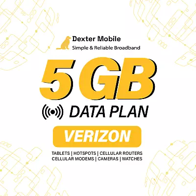 5GB Data Plan On Verizon Network With SIM | Tablet | Hotspot | Router & More • $20