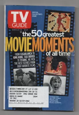 TV Guide Mag March 24 2001 Greatest Movie Moments Emma Thompson Aaron Carter • $9.72