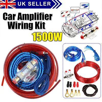 Car Amplifier AMP Wiring Kit Speaker Audio Subwoofer RCA Power Cable Fuse Holder • £6.37