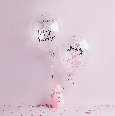 5 Pcs Confetti Latex Balloons 4 Colours Birthday Wedding Party Baby Shower Decor • £5.99