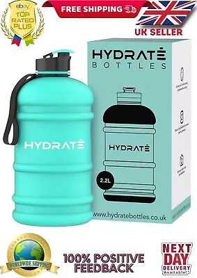 HYDRATE XL Jug 2.2 Litre Big Water Bottle - BPA Free Flip Cap Leak Proof MINT • £12.99