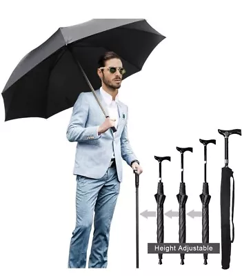 Valentine's Gift Walking Cane Umbrella 2-in-1 Windproof Walking Sticks Crutch • $39