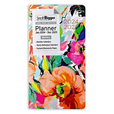 See It Bigger PlanAhead 2 Year 2024 2025 Monthly Pocket Planner Password Contact • $13.89