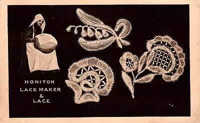 Beautiful Honiton Lace Maker & Lace Vintage Postcard With Stamps • £29.99