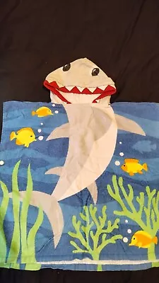 Kids Boys Girls Toddler BABY SHARK World Hooded Poncho Bath Beach Towel Cotton • £7