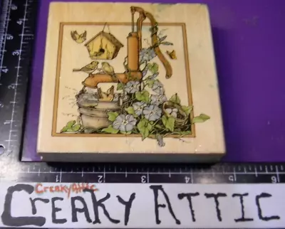 Waterpump With Birdhouse Birds Morning Glory Rubber Stamp Uptown L25120 Creaky • $6.83